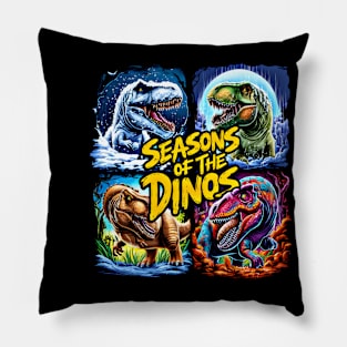 Seasons of the Dinos - A Year-Round Dinosaur Delight Pillow