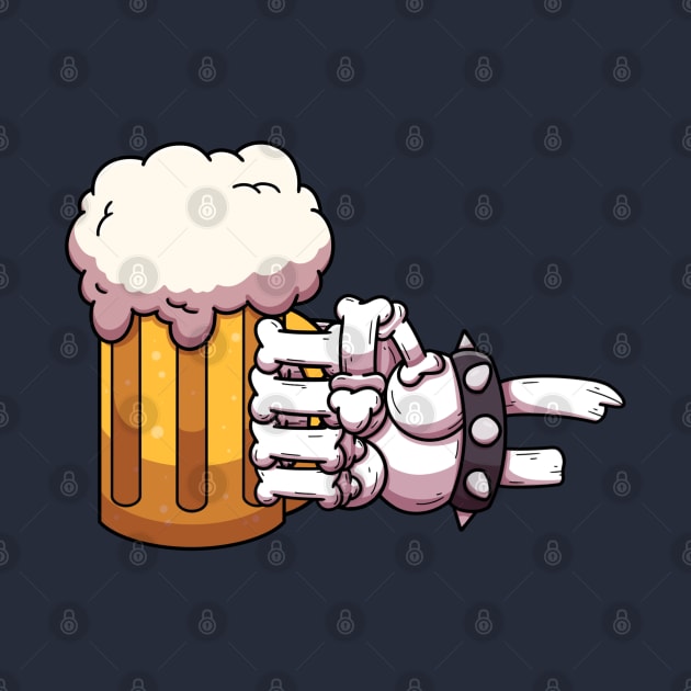 Skeleton Hand Holding Beer Cartoon by TheMaskedTooner