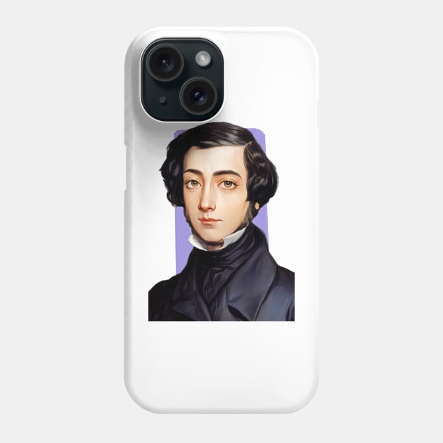 French Philosopher Alexis de Tocqueville illustration Phone Case by Litstoy 