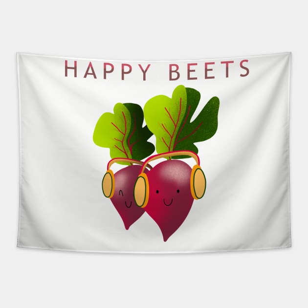Happy beets Tapestry by Kind_aquarelle
