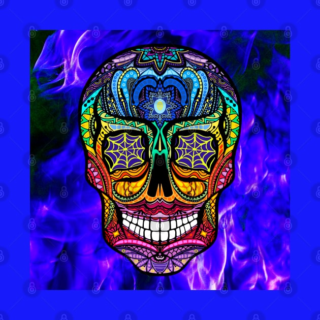 blue sugar skull by Love My..