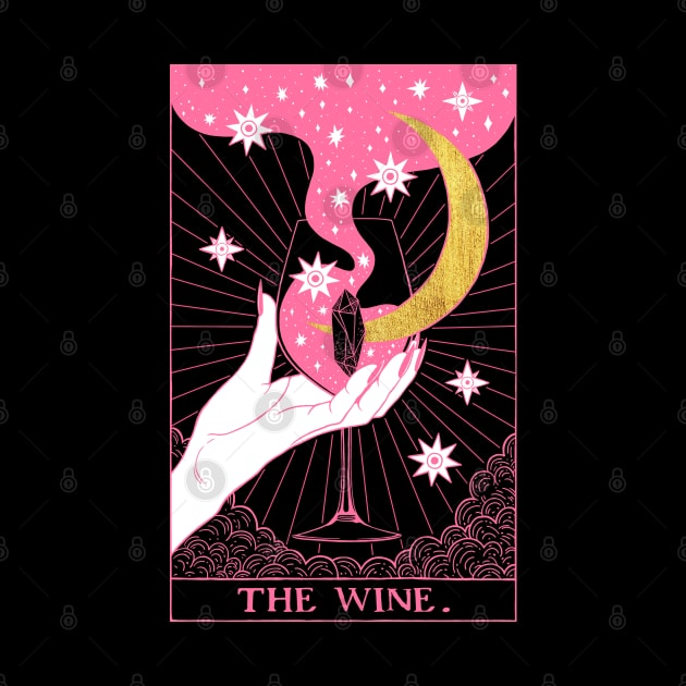 Pink Tarot card The Wine by OccultOmaStore