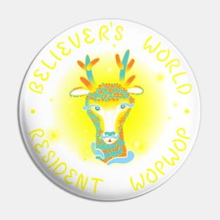 (Texted Pastel Carpet-like Version) Believer's World Resident Wopwop Pin