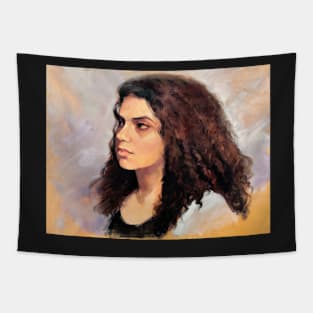 Portrait of Natalie ~ oil painting Tapestry