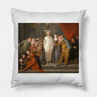 The Italian Comedians - Antoine Watteau Pillow