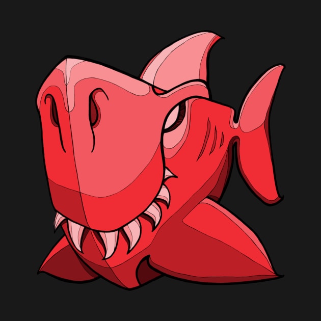 Shark - Cherry Tomato Red by BigNoseArt