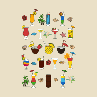 Summer Cocktails Digital Art T-Shirt