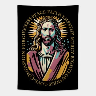 Jesus Christ Love Faith Christian Gift Idea Tapestry