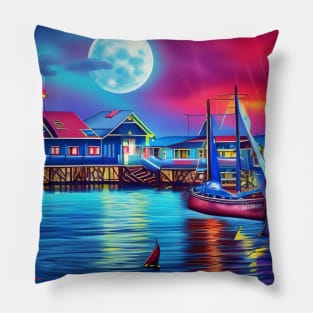 Beautiful Boat in the Sea Pillow