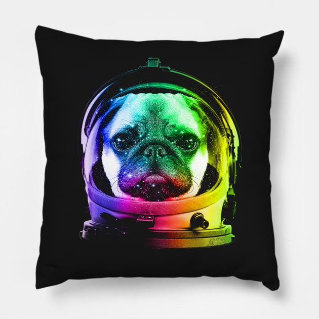 Astronaut Pug Pillow by clingcling