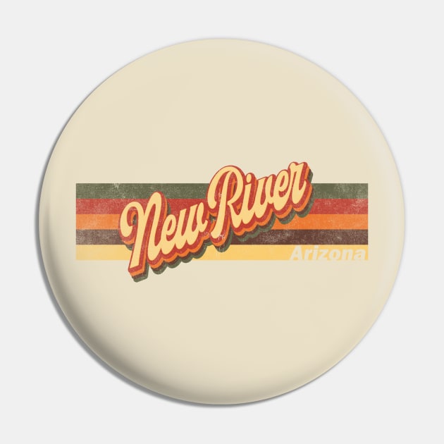 New River Arizona Skyline Vintage Retro T-Shirt Gift - New River Arizona - New River Arizona Tourist Gift - New River Arizona Hometown T-Shirt T-Shirt Pin by Happy as I travel