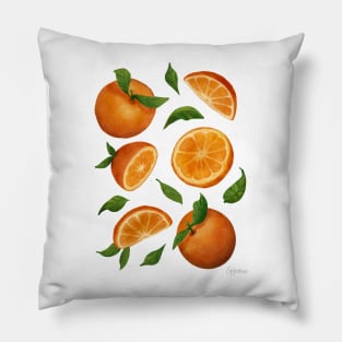 Oranges Citrus Fruit Halves and Slices Pillow