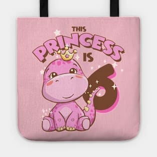 This Princess is 6 Girls 6th Birthday Pink Dinosaur Party Tote