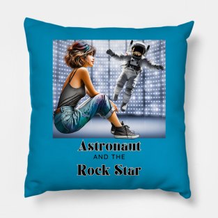 Astonaut and the rock star (girl on stage with cosmonaut) Pillow