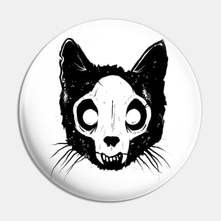 MORKETIDEN PRODUCTIONS CAT SKULL LOGO Mark Gufler Art Pin