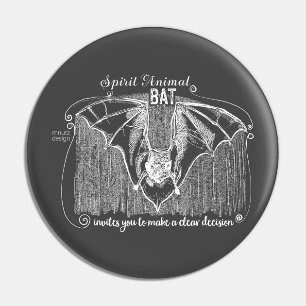 Spirit animal Bat white Pin by mnutz