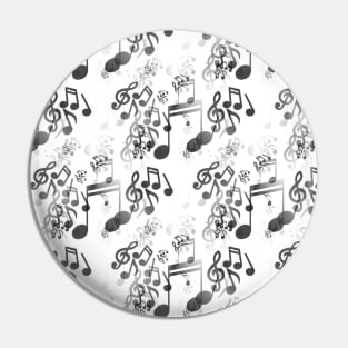 Black and White music notes Pin