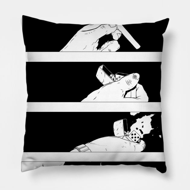 Anime smoking cigarette sarcasm quote "When will you stop" Pillow by Elsieartwork