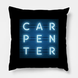 Carpenter Neon Sign Occupation Pillow