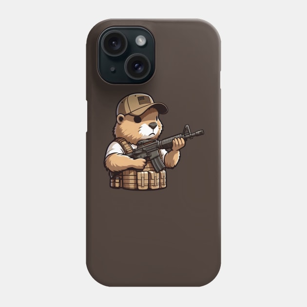 Tactical Groundhog Phone Case by Rawlifegraphic