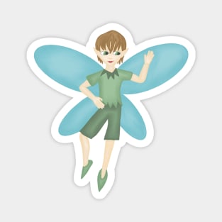 Boy Fairy in Green Magnet