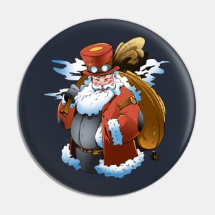 Santa claus carrying bag of gifts Pin