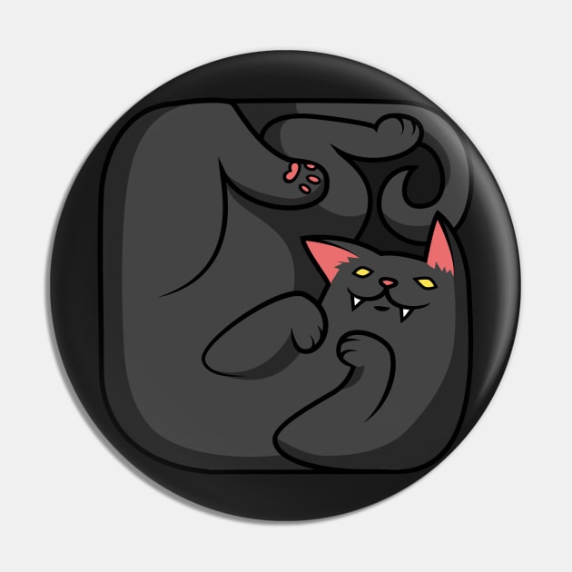 Black square cat Pin by shizayats