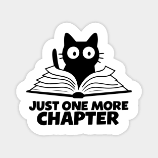 Just One More Chapter Cute Black Cat Reading Design Magnet