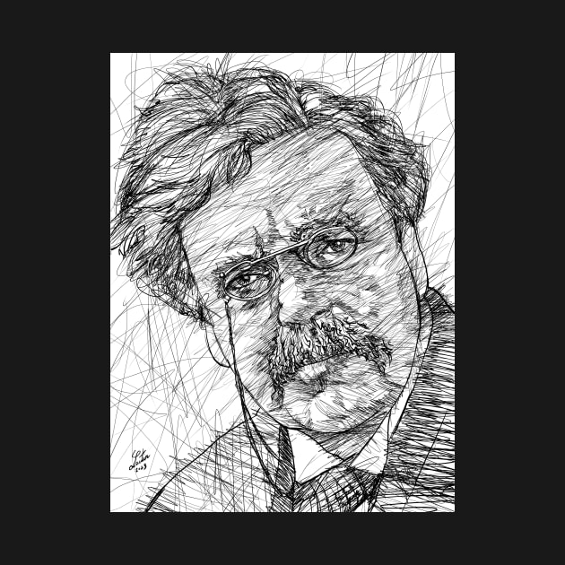 G. K. CHESTERTON ink portrait .3 by lautir