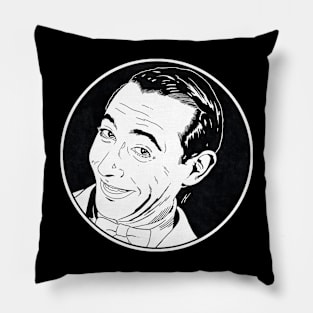 PEE WEE HERMAN (Circle Black and White) Pillow