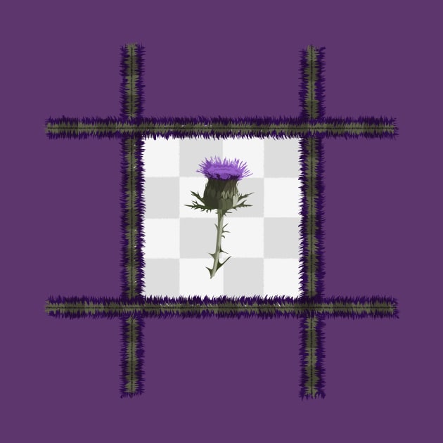 Tartan Thistle on a Chequered Background by Cosmic-Fandom