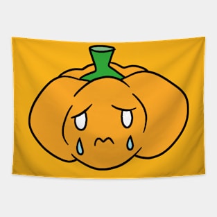 Sad Crying Orange Bell Pepper Tapestry