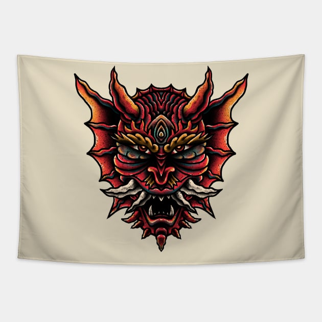 Hannya mask - Hannya Oni Tapestry by barmalisiRTB