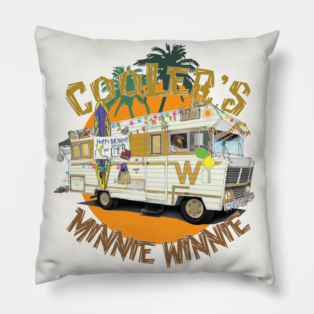 Flaked, Cooler, Minnie Winnie, Winnebago, Netflix, Pillow by ThinkMossGraphics