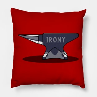 Anvil of Irony: Striking Wordplay Design Pillow