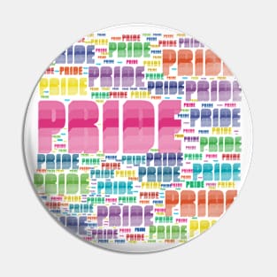 Pride - Multicoloured Text Pin