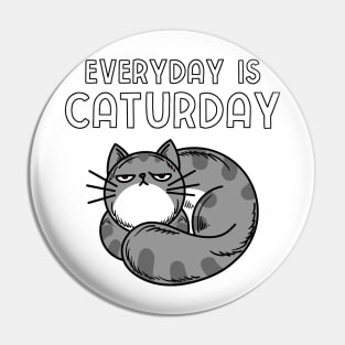 Everyday Is Caturday - Angry Cat Face Pin