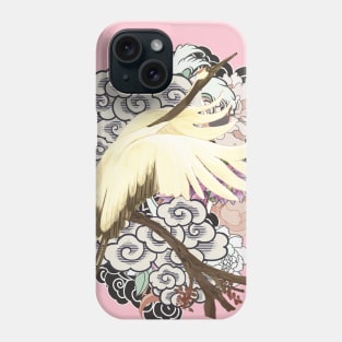 Japanese Crane Bird in Paradise Forest Phone Case