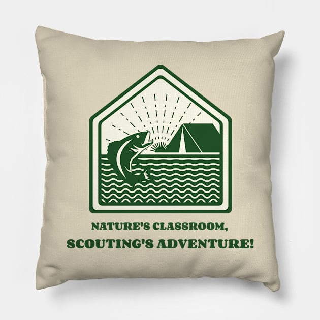 Nature's classroom, Scouting's adventure Pillow by CheekyClothingGifts