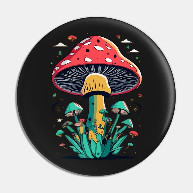 Magic mushrooms Pin by CatCoconut-Art