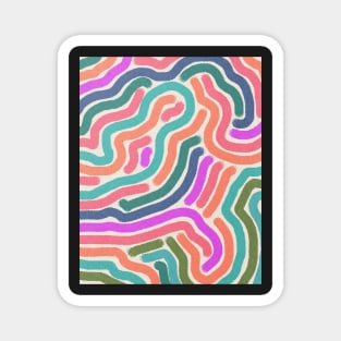 Line art, Abstract pattern, Retro abstract art Magnet