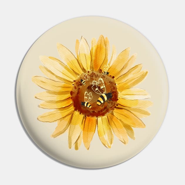 Bee On A Sunflower Pin by Pris25