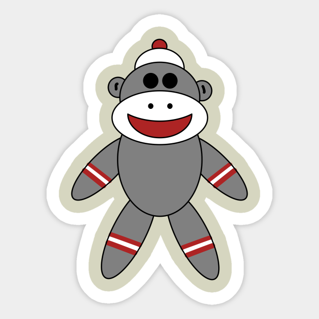 Sock Monkey On Tan Sock Monkey Sticker Teepublic We got some of erin michaels for moda sock monkey material from fat quarter shop, and exclusive artwork for designs by juju by christopher brown **size dif. sock monkey on tan