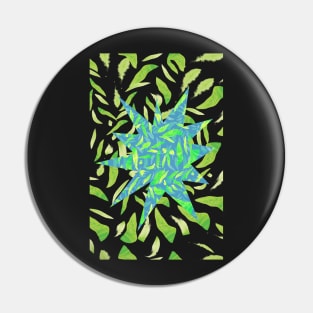 Green Splats on Blue Pin