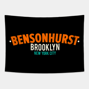 Bensonhurst Brooklyn NYC - Clean Minimalistic Logo Design Tapestry
