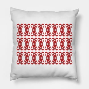 Flamingo Couple Heart Pattern X Pillow