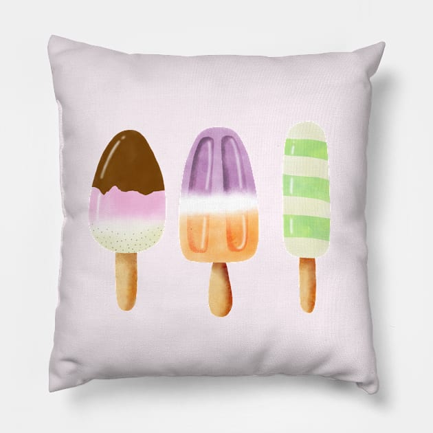 Popsicles: Frozen summer fun Pillow by CalliLetters