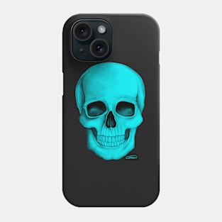 Turquoise Skull (On Dark Background) Phone Case