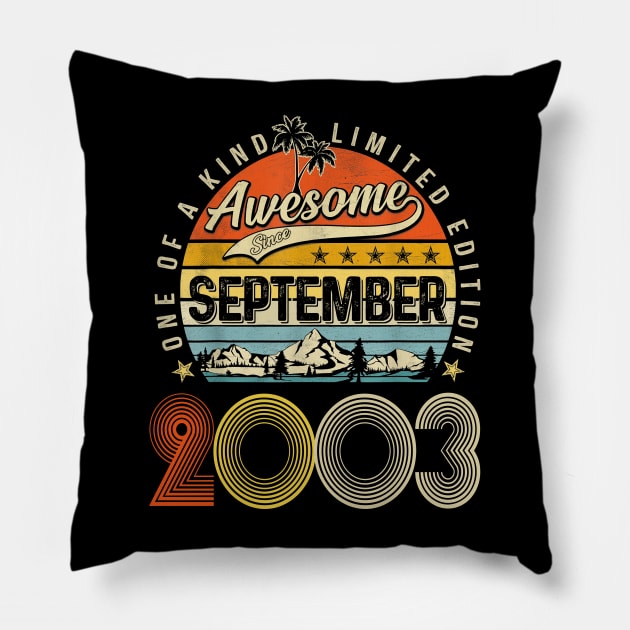 Awesome Since September 2003 Vintage 20th Birthday Pillow by Vintage White Rose Bouquets