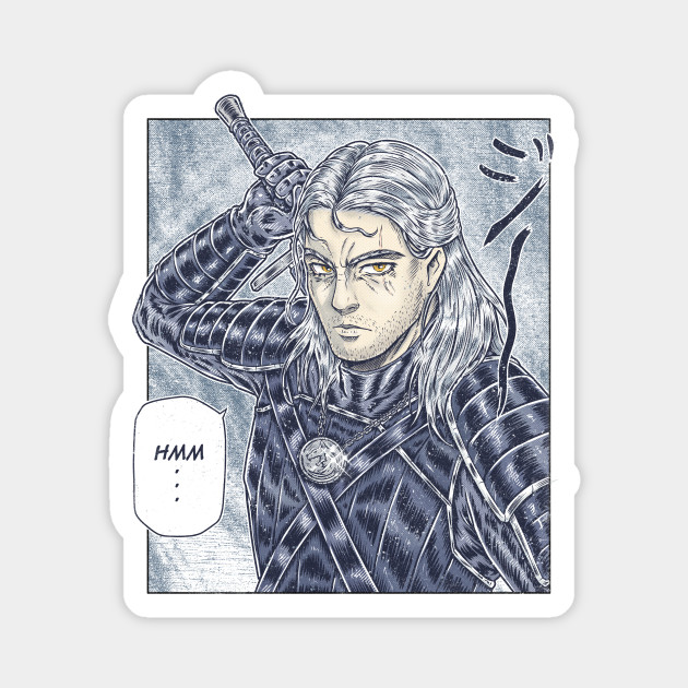 Geralt Of Hmm Color Manga Style Magnet Teepublic,Quick Manga Sketches